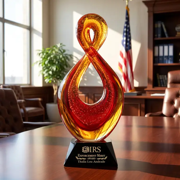 Clarion Art Glass Award on Sheffield Base - Laser Engraving #5