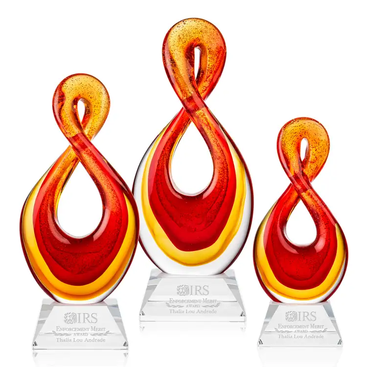 Clarion Art Glass Award on Sheffield Base - Laser Engraving