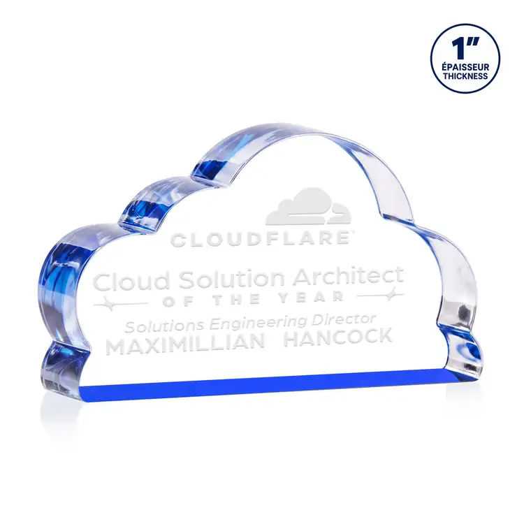 Cloud 9 Acrylic Award - Cloud - Laser Engraving #2