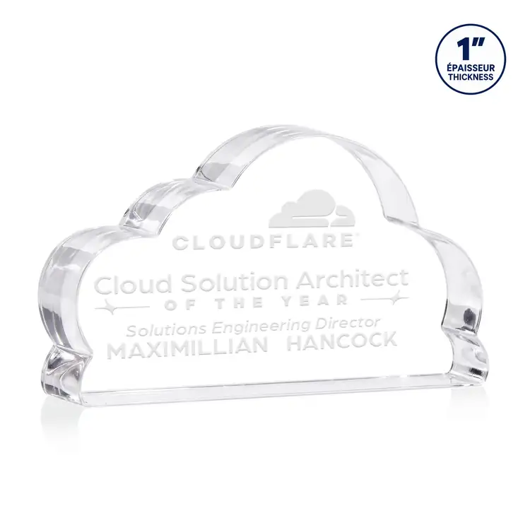 Cloud 9 Acrylic Award - Cloud - Laser Engraving #3