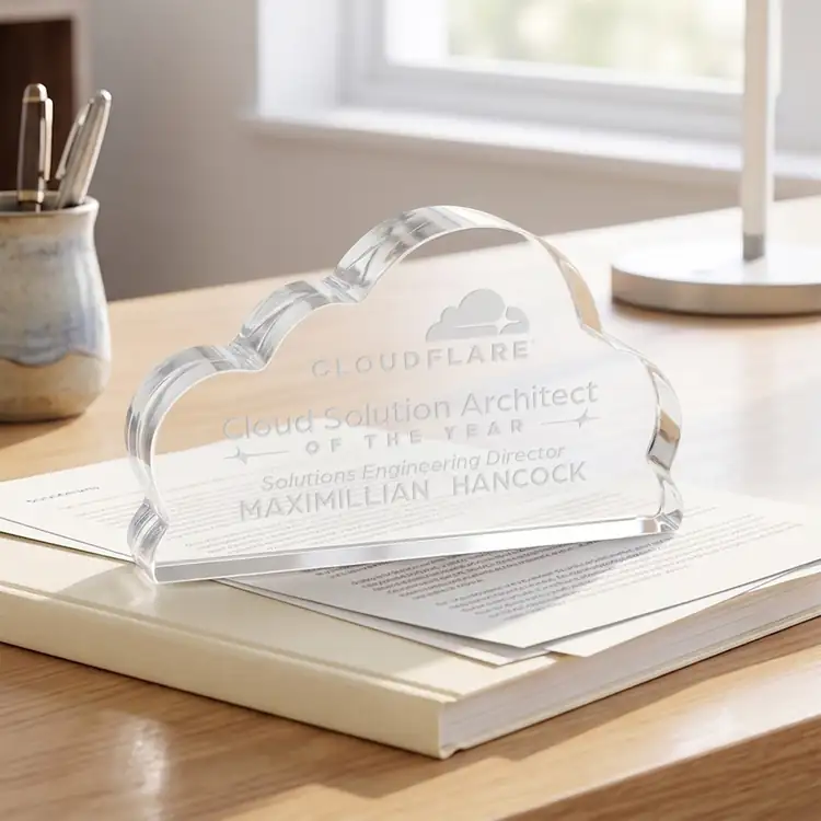 Cloud 9 Acrylic Award - Cloud - Laser Engraving #5