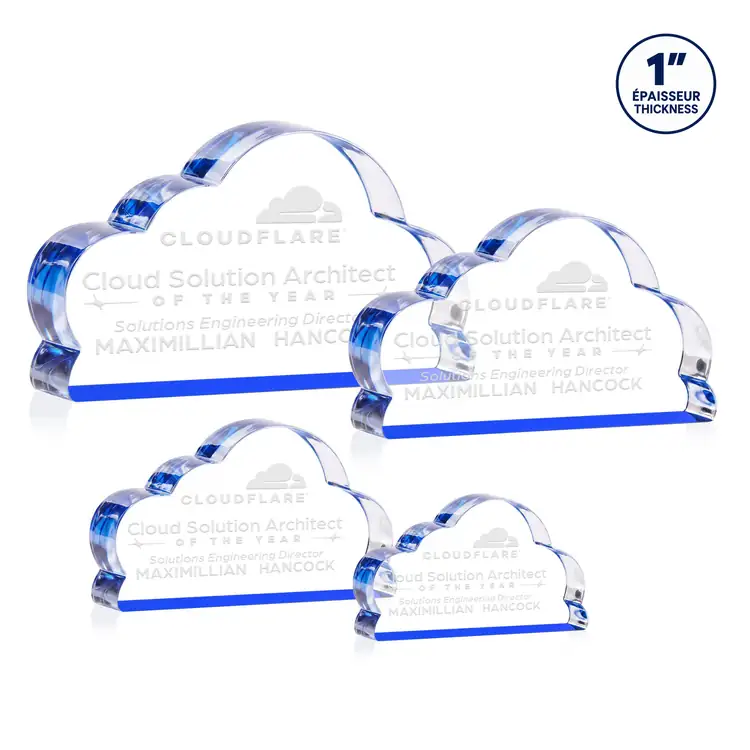 Cloud 9 Acrylic Award - Cloud - Laser Engraving