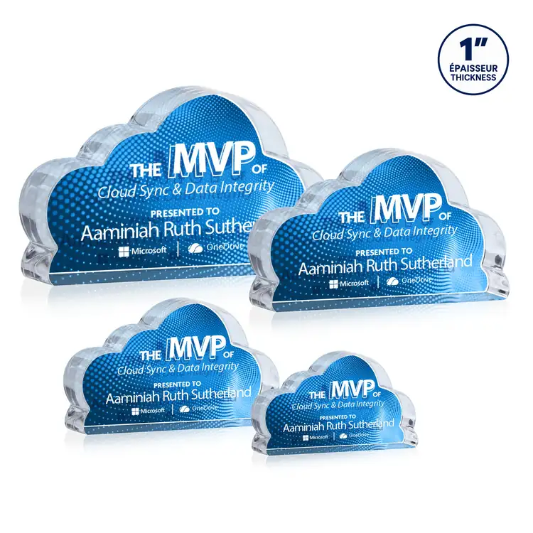 Trophée Cloud 9 en acrylique - Nuage - Multicolore recto verso