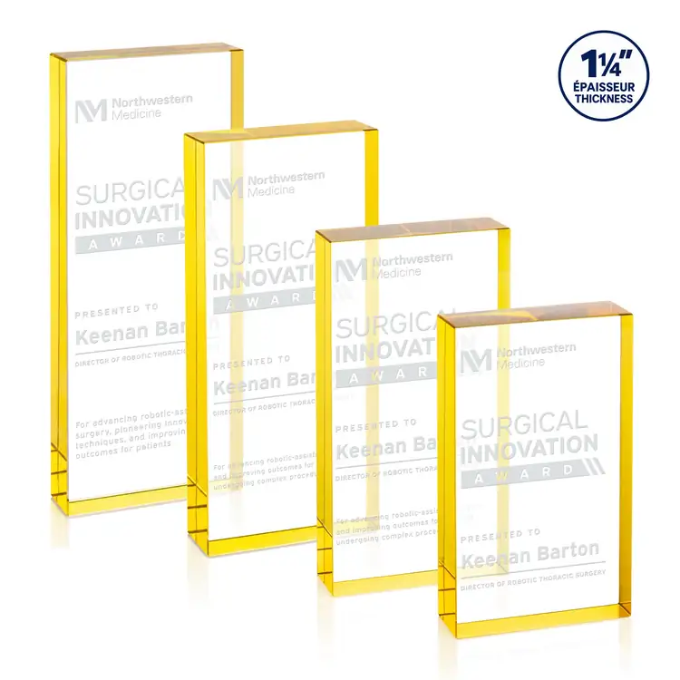 Trophée Colebrook en cristal optique - Rectangle - Gravure