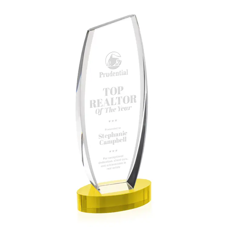 Colorado Optical Crystal Award on Alberton Base - Deep Etch #10