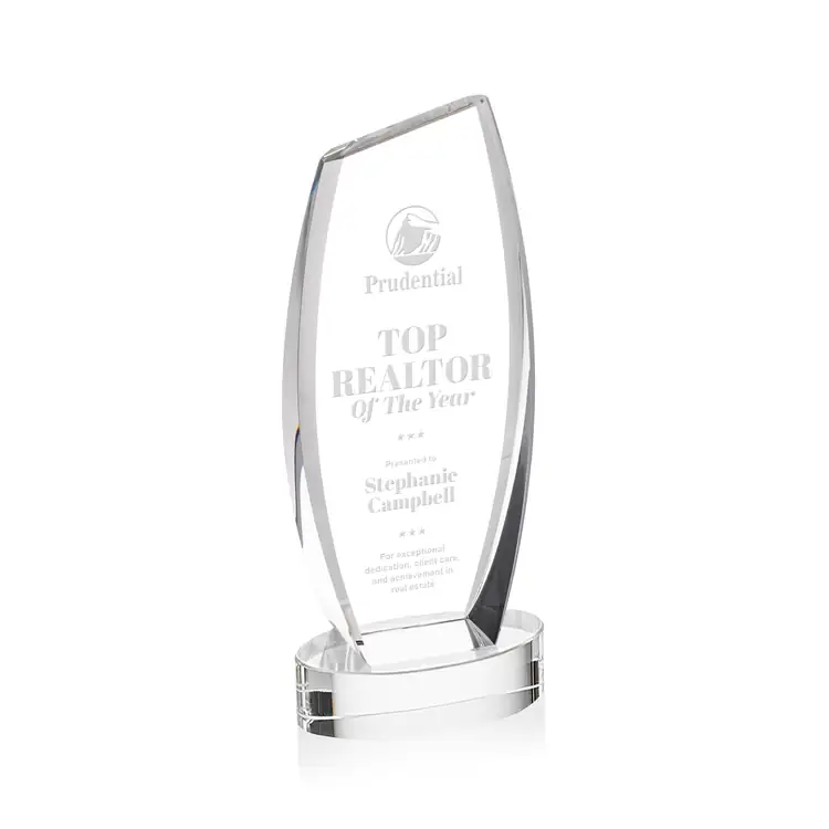 Colorado Optical Crystal Award on Alberton Base - Deep Etch #2