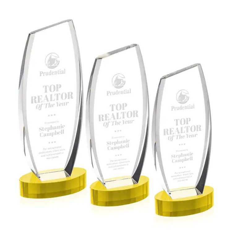 Colorado Optical Crystal Award on Alberton Base - Deep Etch #30