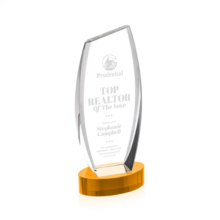 Colorado Optical Crystal Award on Alberton Base - Deep Etch #5