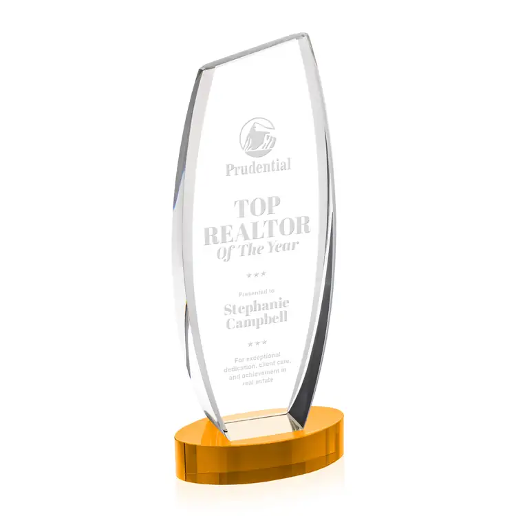 Colorado Optical Crystal Award on Alberton Base - Deep Etch #7