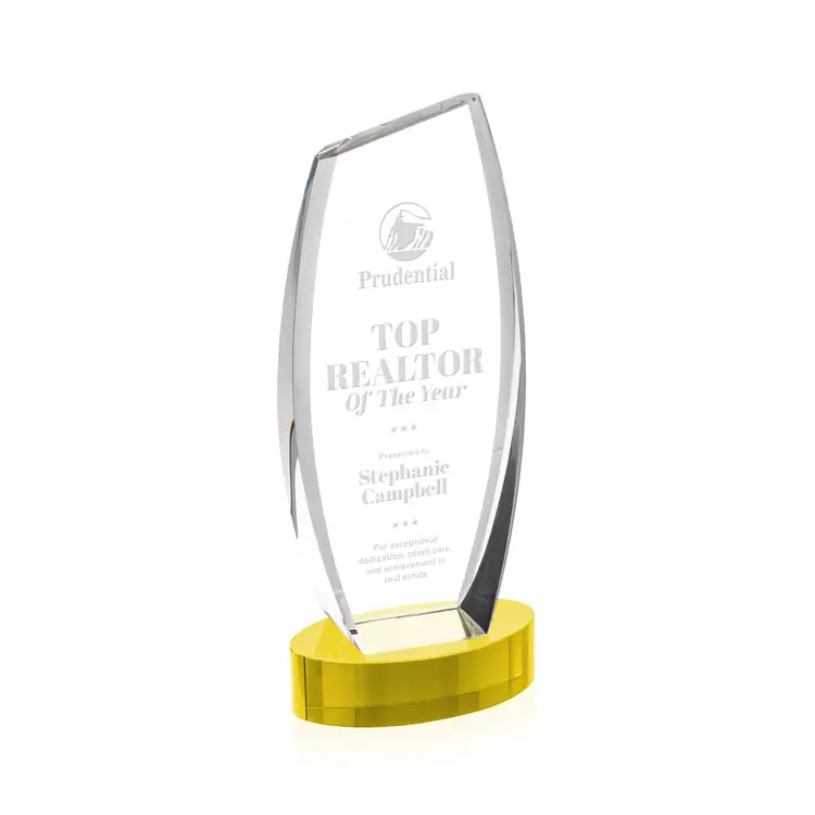 Colorado Optical Crystal Award on Alberton Base - Deep Etch #8