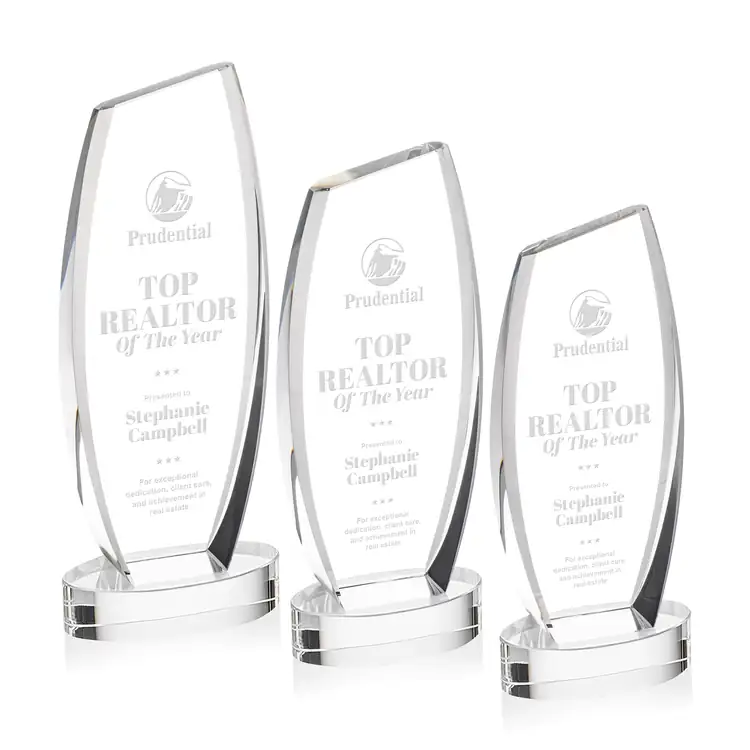 Colorado Optical Crystal Award on Alberton Base - Deep Etch