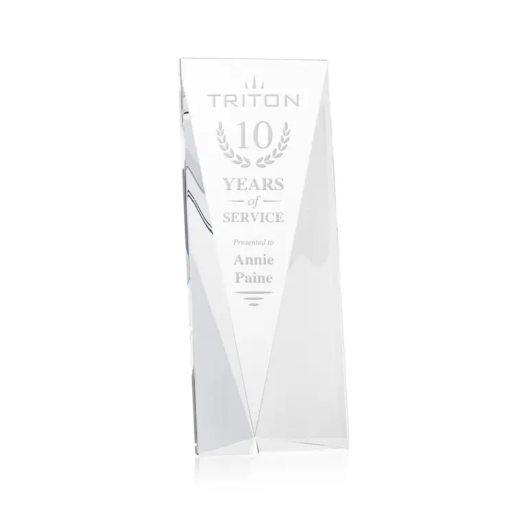 Columbus Freestanding Optical Crystal Award - Deep Etch #2