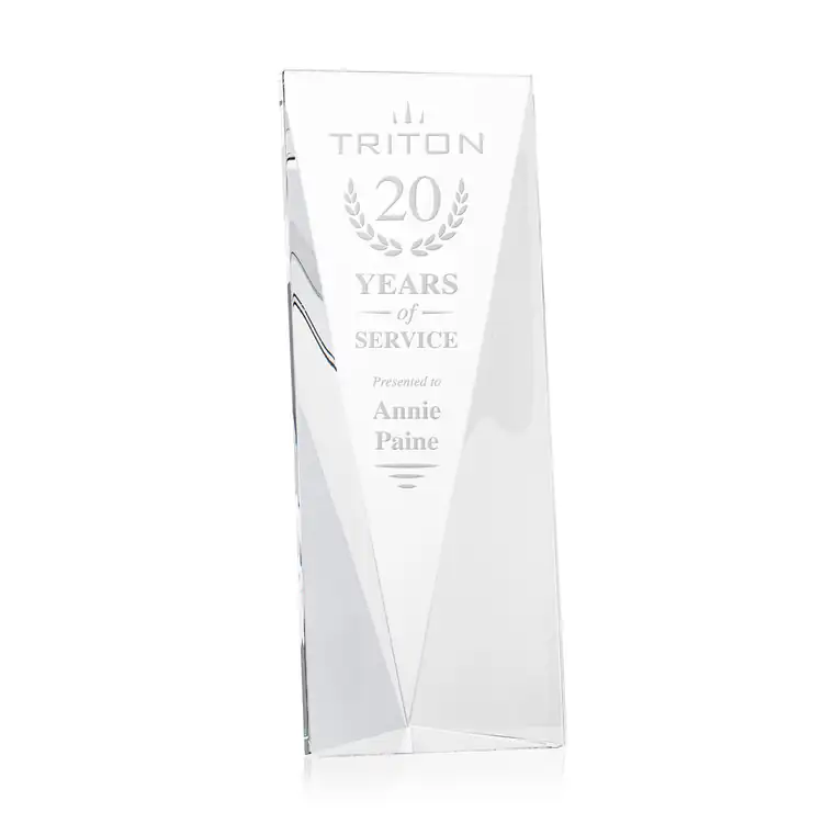 Columbus Freestanding Optical Crystal Award - Deep Etch #3