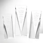 Trophée Columbus autoportant en cristal optique - Gravure