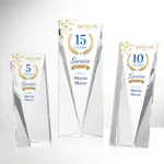 Trophée Columbus autoportant en cristal optique - Multicolore