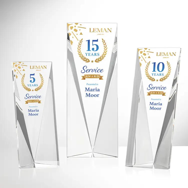 Columbus Freestanding Optical Crystal Award - Multicolor
