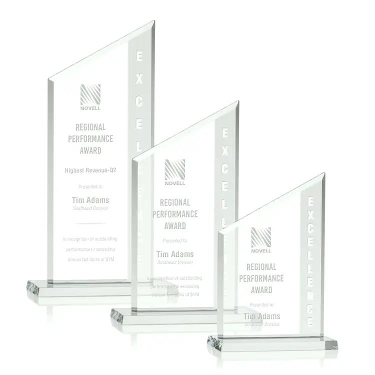 Conacher Jade Crystal Award - Deep Etch