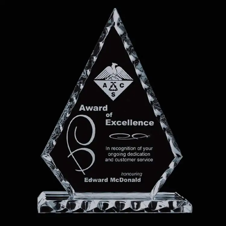 Conquest Jade Glass Award - Deep Etch