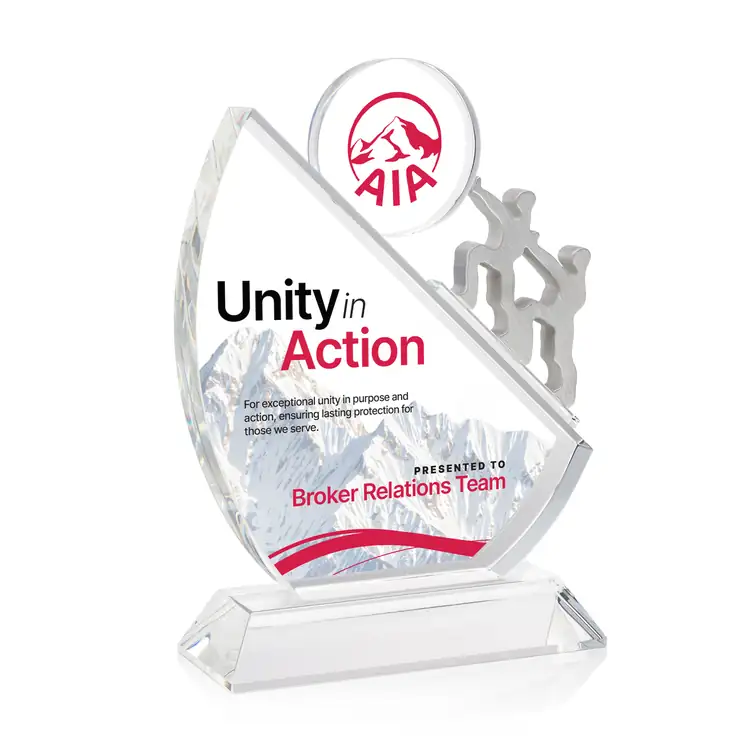Trophée Cooperation en cristal optique et aluminium Multicolore