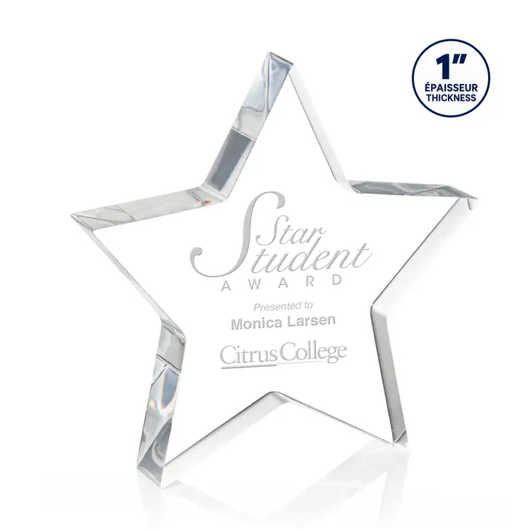 Copeland Acrylic Award - Star - Laser Engraving #2