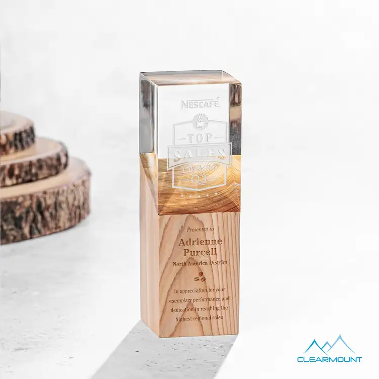 Coteau Wood and Acrylic Award - Laser Engraved #2