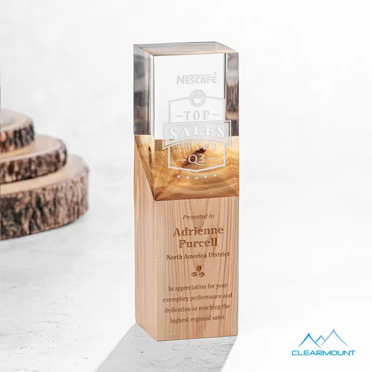 Coteau Wood and Acrylic Award - Laser Engraved #3