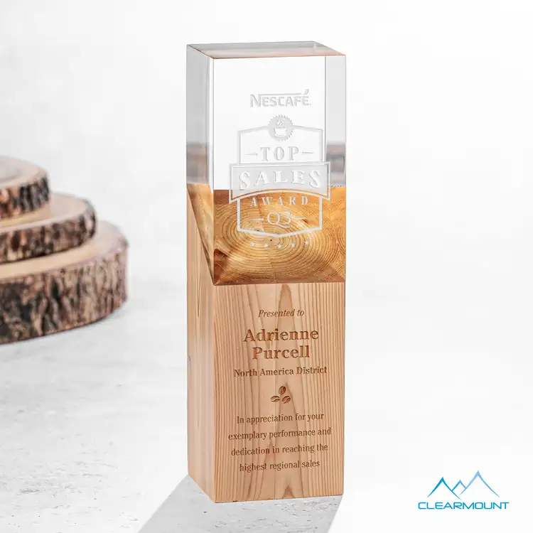 Coteau Wood and Acrylic Award - Laser Engraved #4
