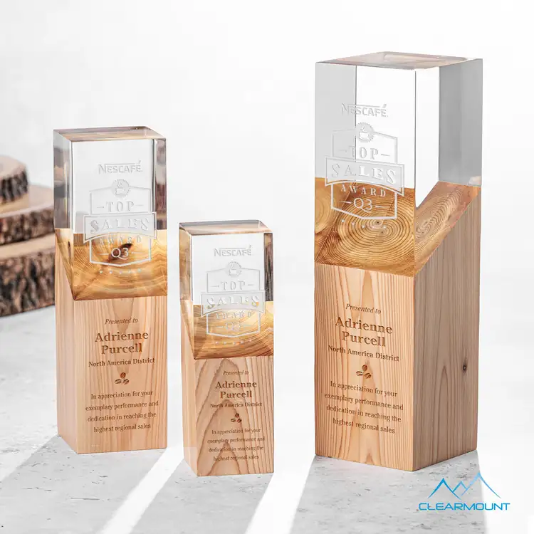 Coteau Wood and Acrylic Award - Laser Engraved
