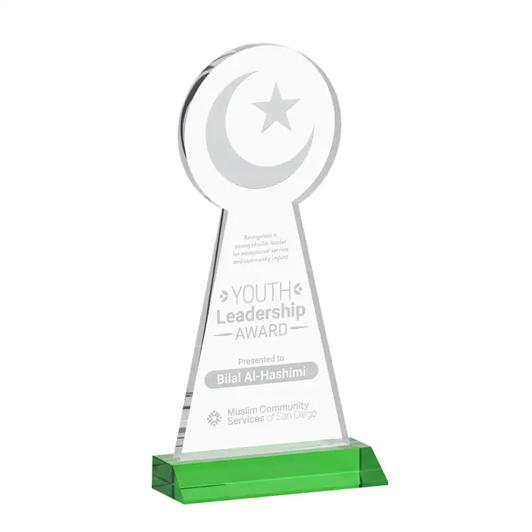 Crescent and Star Crystal Award - Deep Etch #4
