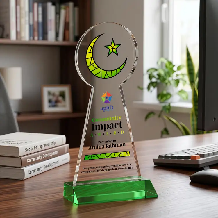 Crescent and Star Crystal Award - Multicolor #13