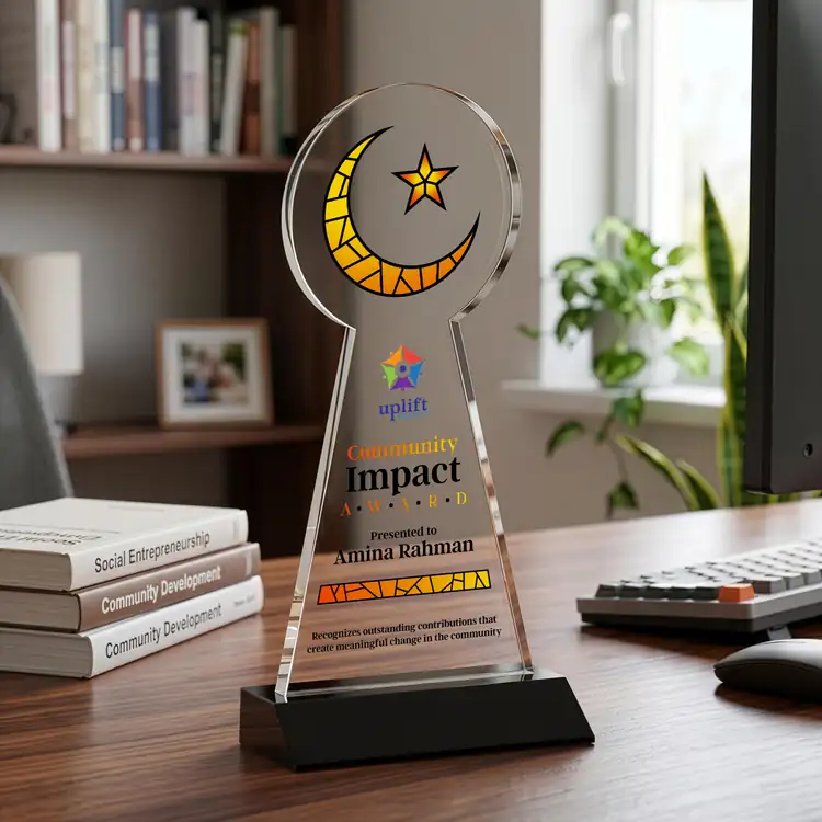 Crescent and Star Crystal Award - Multicolor #14