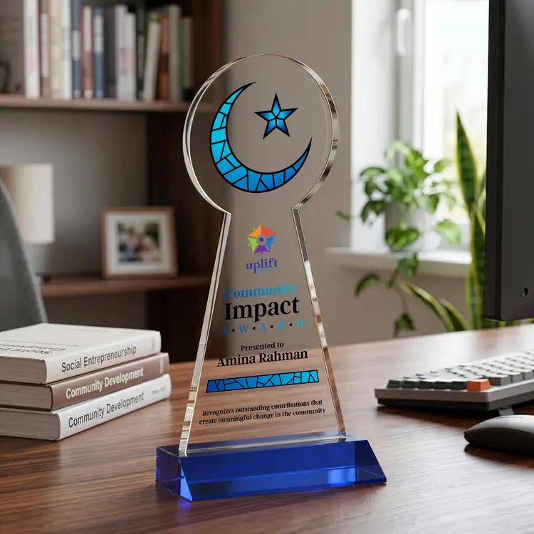 Crescent and Star Crystal Award - Multicolor #15