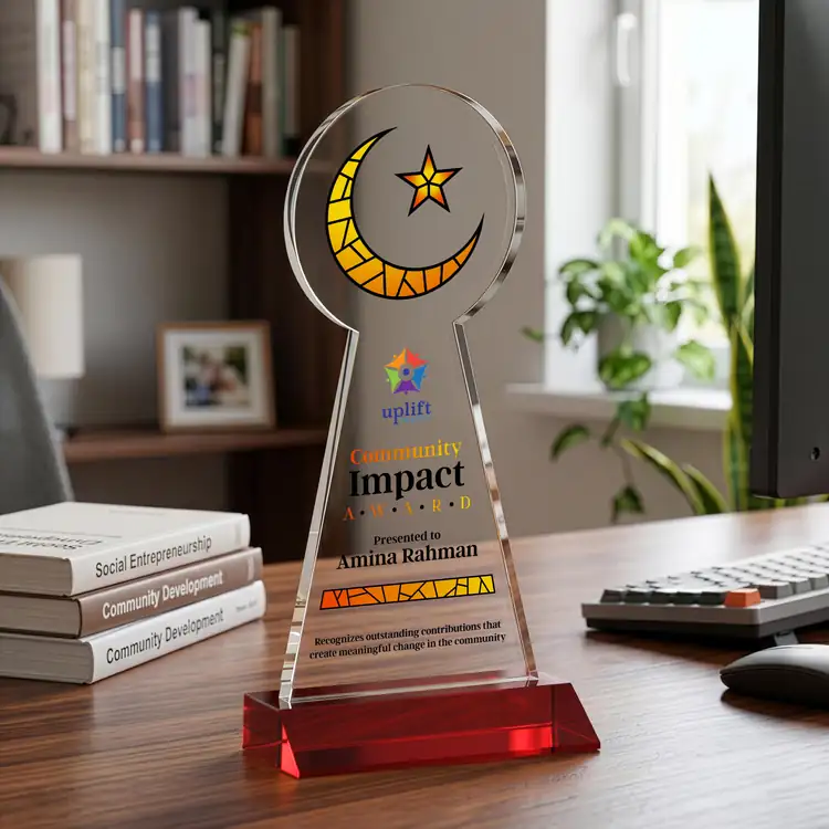 Crescent and Star Crystal Award - Multicolor #17