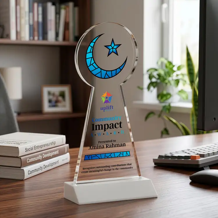 Crescent and Star Crystal Award - Multicolor #18