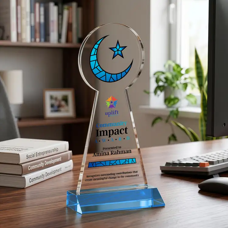 Crescent and Star Crystal Award - Multicolor #19