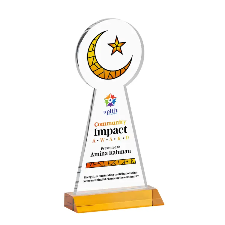 Crescent and Star Crystal Award - Multicolor #3