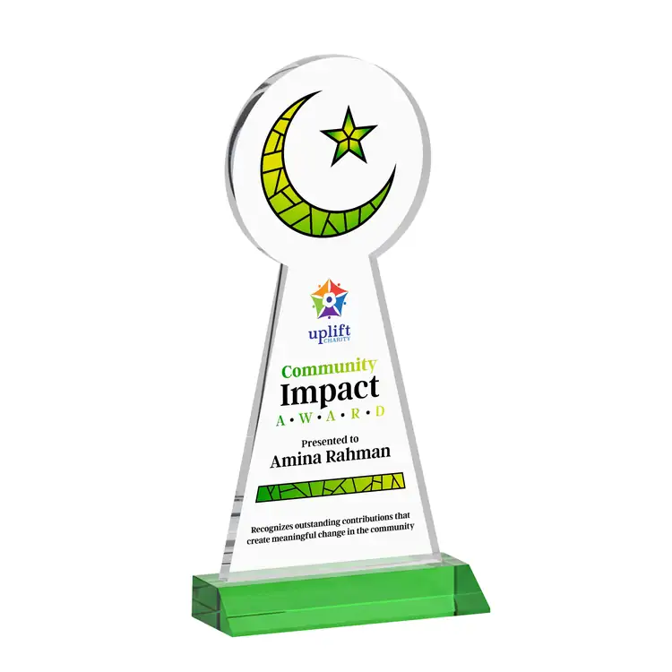 Crescent and Star Crystal Award - Multicolor #4