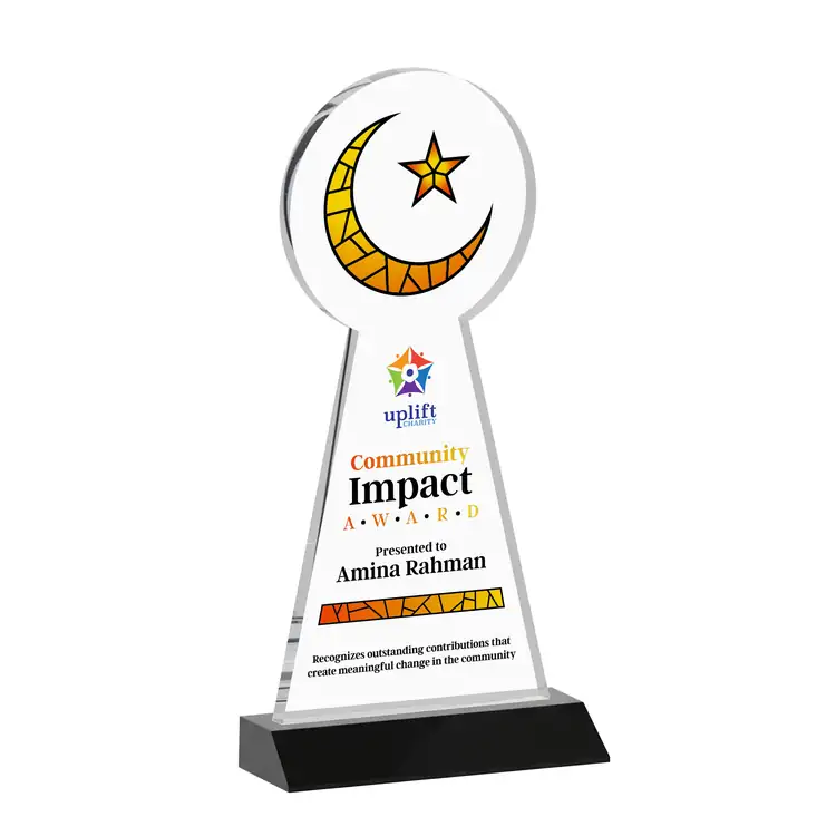 Crescent and Star Crystal Award - Multicolor #5