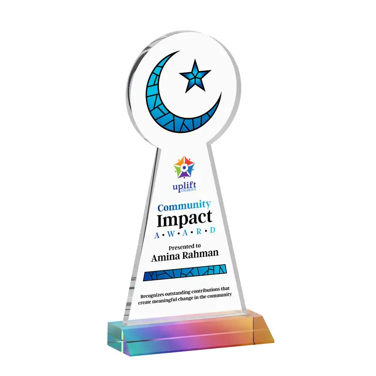 Crescent and Star Crystal Award - Multicolor #7
