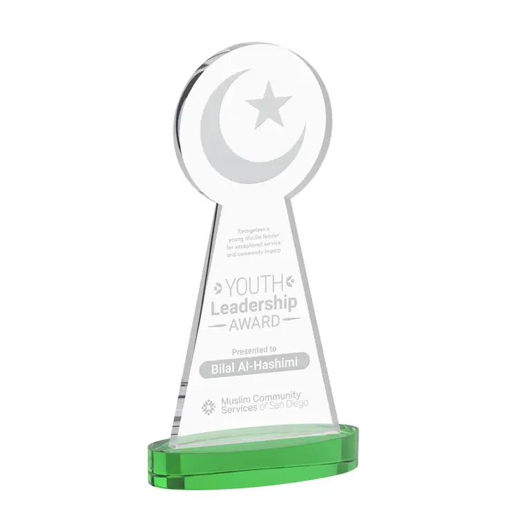 Trophée Croissant et étoile en cristal sur socle Alberton - Gravure #5