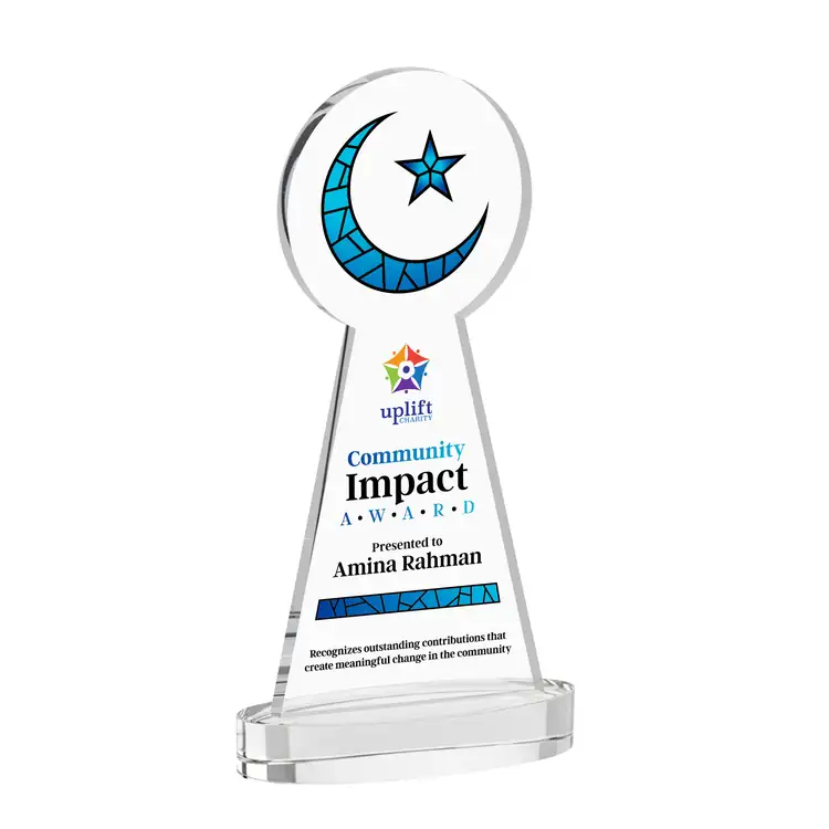 Crescent and Star Crystal Award on Alberton Base - Multicolor #2
