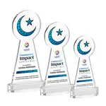 Trophée Croissant et étoile en cristal sur socle Alberton - Multicolore