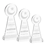 Trophée Croissant et étoile en cristal sur socle Hartford - Gravure
