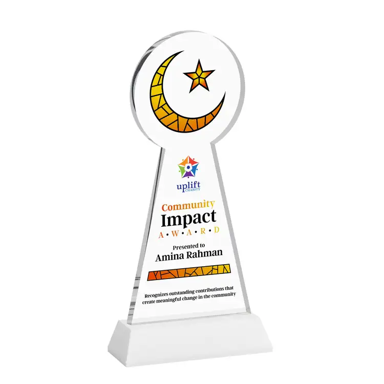 Crescent and Star Crystal Award on Hartford Base - Multicolor #10