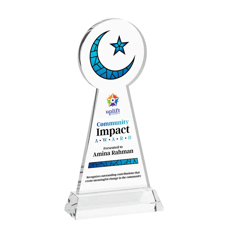 Crescent and Star Crystal Award on Hartford Base - Multicolor #2