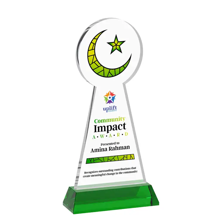 Crescent and Star Crystal Award on Hartford Base - Multicolor #5