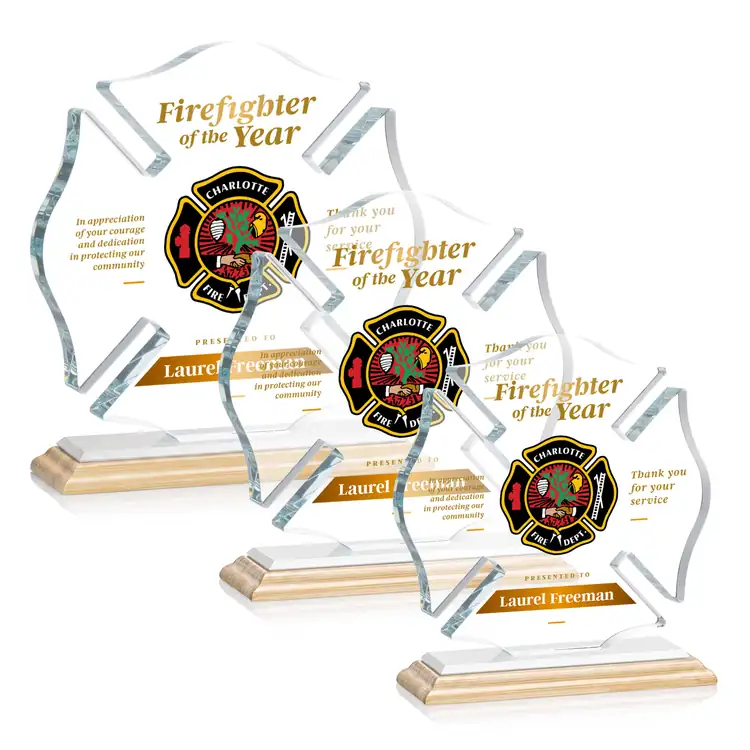Trophée Croix de Malte sur socle en bambou - Multicolore #2