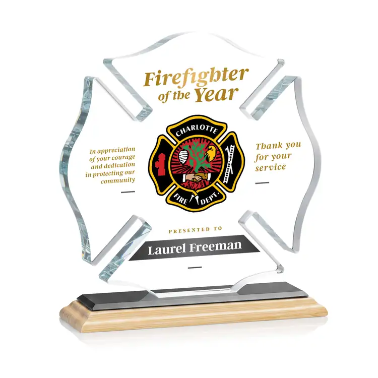 Trophée Croix de Malte sur socle en bambou - Multicolore #3