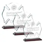 Maltese Cross Award on Rosewood Base - Deep Etch