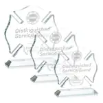 Maltese Cross Award on Crystal Base - Deep Etch